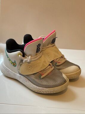 Nike White Sneakers with Pink Lining and Teal Accents